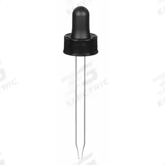 Cap: 20 mm Dia, Black, Polypropylene, Unlined, 20-400 mm Screw Closure Size, 12 Closures Included (MPN CAP-05740). Key specifications — Closure Type: Dropper; Clarity: Colored; Product Type: Dropper Assembly; Septa Included: No; Vented: No; Screw Closure Size: 20-400 mm; Brand: QORPAK; Closure Color: Black.