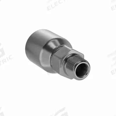Parker Hydraulic Crimp Fitting: Steel x Steel, Straight, -8 For Hose Dash Size - Parker Crimp Hydraulic Hose Fittings with NPTF Connection