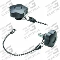 ELESA Hand Knob: 5 Point, M12 Thread, Stud, 200 mm Nominal Tether Lg, Plastic, Steel Thread (MPN 69733-C9). Key specifications — attr1038260: ELESA; attr1342710: Black; attr1342711: POM-Based Technopolymer.