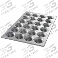 CHICAGO METALLIC Large Crown Muffin Pan: Aluminized Steel, 24 Slots, 17 7/8 in Overall Wd, Silver (MPN 43026). Key specifications — Pan Style: Muffin Pan; Brand: CHICAGO METALLIC; Color: Silver; Material: Aluminized Steel; NSF Certified: No; Number of Slots: 24.