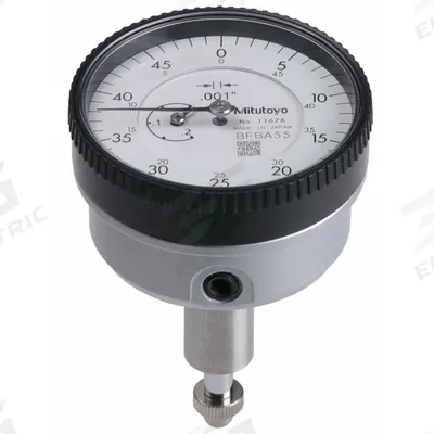 MITUTOYO Dial Indicator: 0 in to 0.2 in, Inch, Back Plunger, 0.001 in Accuracy - Balanced Reading Back-Plunger Dial Indicators