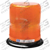 ECCO Beacon Light: Flashing Beacon, Amber, 6 11/16 in Overall Ht, LED, 12-24V DC (MPN 7970A). Key specifications — Operating Voltage: 12-24V DC; Number of Flash Patterns: 11; Includes: Mounting Hardware; Electrical Connection: Blunt Cut Wires; Mount Type: Bolt; Brand: ECCO; Shape: Round; Lighting SAE Class Rating: SAE Class 1.