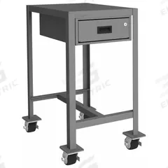 DURHAM MFG Work Table: Fixed Ht, Steel, 24 in x 18 in, 2,000 lb Overall Load Capacity (MPN MTDM182436-2K195). Key specifications — Unit Type: Not Expandable or Modular; Assembly: Fully Assembled; Wheel Material: Phenolic; Frame Material Finish: Powder Coated; Drawer Depth: 19-1/4 in; Drawer Height: 4-15/16 in; Mobility: Casters; Drawer Width: 13-5/16 in.