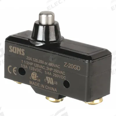 APPROVED VENDOR Snap Action Switch: Plunger Actuator, 1NO/1NC - Plunger Snap-Action Switches