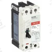 EATON Molded Case Circuit Breaker: 15 A Amps, 18kA at 240V AC, Fixed, ABC, Load Side Lug, Std, EHD (MPN EHD2015). Key specifications — attr217792: EHD; attr196056: 18kA at 240V AC; attr196057: Fixed; attr196058: ABC; attr196059: Load Side Lug; attr196061: 100A/F.