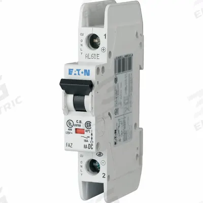 EATON Miniature Circuit Breaker: 35 A Amps, 125V DC, 10 kA at 277/480V AC, Screw - C-Curve, 1-Pole UL489 DIN Rail-Mount Miniature Circuit Breakers