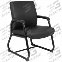 BOSS Frame Chair: Black, Black, 0 Casters/Glides, 23 in Overall Wd, 34 in Overall Ht, 17 in Seat Ht (MPN B709). Key specifications — Brand: BOSS; Back Material: Faux Leather; Seat Material: Faux Leather; Chair Material: Faux Leather.