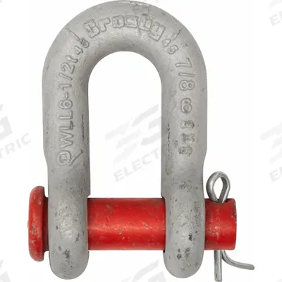 CROSBY Round Pin Chain Shackle: D-Shackle, 34,000 lb Working Load Limit, 1 1/2 in Body Thick - Chain Shackles