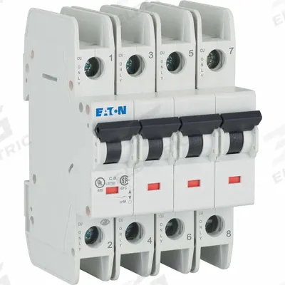 IEC Miniature Cct Breaker, 50 A - C-Curve, 4-Pole UL489 DIN Rail-Mount Miniature Circuit Breakers