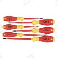 WIHA Insulated Screwdriver Set: 1-10 Pieces, 6 Pieces, Security Torx Tip, Ergonomic Grip (MPN 32596). Key specifications — attr1205274: WIHA; attr1205269: T15.