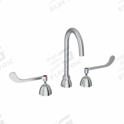 ELKAY Handle-Operated Faucet: Elkay, Brass, Centerset, Deck, 3 Mounting Holes - Centerset Kitchen Faucets