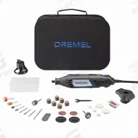 DREMEL Rotary Tool Kit: 1.6 A Current, Variable Speed, 1/8 in Collet Size, 35,000 RPM Max. Speed (MPN 4000-2/32). Key specifications — attr1255004: DREMEL; attr1255007: Variable Speed.
