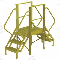 TRI-ARC Crossover Bridge: 2.5 ft Platform Ht, Steel, 1,000 lb Load Capacity, Serrated, 3 Steps (MPN 7CY74). Key specifications — Brand: TRI-ARC; Color: Yellow; Tread Type: Serrated.