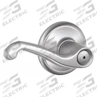 SCHLAGE Door Lockset: Privacy Lever Locksets, Chrome, ADA Compliant (MPN F40 FLA 626). Key specifications — Ligature Resistance: Not Ligature-Resistant; Brand: SCHLAGE; Lockset Function ANSI Code: F76; Visual Indicator Message: No Message; Lockset Style: Flair; ADA Compliant: Yes; Finish: Satin Chromium-Plated : Zinc.