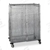 METRO Security Cart: 900 lb, 48 in L x 24 in W Self, 53 in L x 28 in W x 68 in H Overall Dim, Silver (MPN SEC55DC). Key specifications — Shelf Type: Fixed; Caster Brake Type: No Brake Included; Brand: METRO; Caster/Wheel Configuration: (4) Swivel; Shelves Included: None.