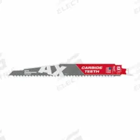 MILWAUKEE Reciprocating Saw Blade: 5 Teeth per Inch, 9 in Blade Lg, 0.05 in Blade Thick, 3 PK (MPN 48-00-5326). Key specifications — attr1109198: 5; attr1109200: Rigid for Straight Cuts; attr1109201: Tapered; attr1109209: MILWAUKEE.