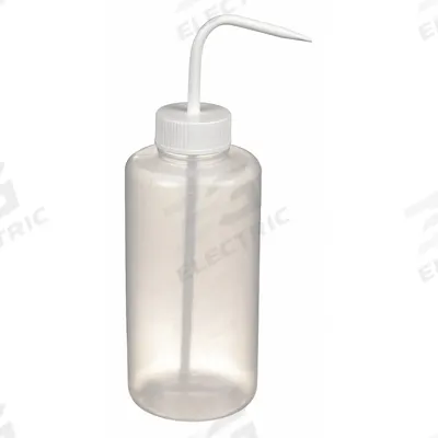 DYNALON Wash Bottle: 1 L, No Imprinting, White, Wide, Std Spout Spout, Colorless - Wide Mouthed Standard Spout Wash Bottles