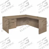 REGENCY Desk: Particle Board, Oak, 1 Pedestals, 2 Drawers, 71 in Overall Wd, 29 in Overall Ht (MPN LLDSP7124NO). Key specifications — Desktop Material: Particle Board; Includes Modesty Panel: Yes; Kit Product Type: Double Pedestal Desk; Desktop Color: Oak; Brand: REGENCY; Frame Color: Noble Oak; Frame Material: Particle Board; Product Type: Desk.