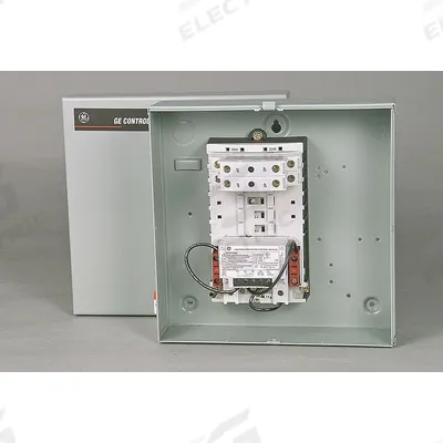 GE Lighting Magnetic Contactor: 4 Poles, 277V AC, 30 A - Enclosed Mechanically Held Lighting Contactors