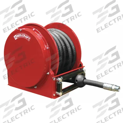 REELCRAFT Spring Return Hose Reel: 50 ft (1 in I.D.), 1 in MNPT, 250 psi Max Op Pressure - Vacuum Spring-Return Hose Reels