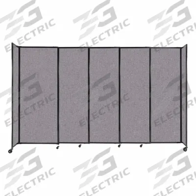 VERSARE Room Divider: 5 Panels, Opaque, Cloud Gray Panel, 82 in Overall Ht, 135 in Overall Wd - Bullet-Resistant Room Dividers