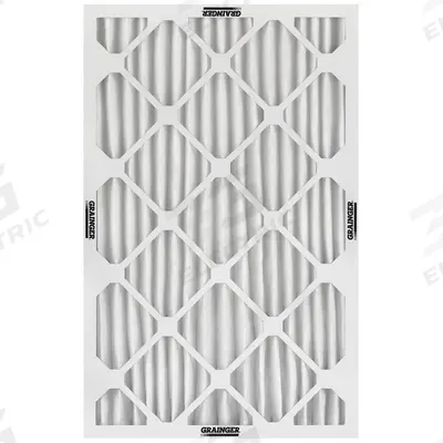 GRAINGER Pleated Air Filter: 16 in x 25 in x 4 in, MERV 9 - MERV 9 Pleated Air Filters