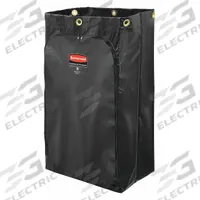 RUBBERMAID COMMERCIAL PRODUCTS Janitorial Cart Vinyl Bag: Black, 17 1/4 in Overall Ht (MPN 1966720). Key specifications — Includes: Wire Waste and Recycling Dividers; For Use With: General Waste; Brand: RUBBERMAID COMMERCIAL PRODUCTS.