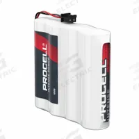 DURACELL PROCELL AA Disposable Battery Pack: 6V DC, 3,112 mAh Capacity, 2.5 in Ht, 2.06 in Wd (MPN PXBP-STYLE-F). Key specifications — Battery Cross-Reference: 50800LB, 885008, ELS5, HTL-3, HTL-5, S7400-12; Fits Model: S7400-12; Voltage - Batteries: 6V DC; Brand: DURACELL PROCELL.