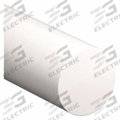 PET-P Rod: 3/8 in Dia, 6 ft Lg, Opaque, Off-White, 12,400 psi Tensile Strength - Lubricant-Filled Polyester Rods & Discs
