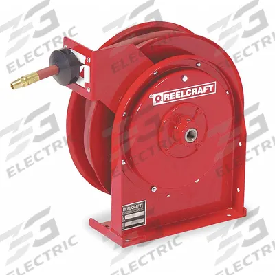 REELCRAFT Spring Return Hose Reel: 35 ft (3/8 in I.D.), 1/4 in MNPT, 300 psi Max Op Pressure - Compact Air or Water Spring-Return Hose Reels