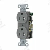 BRYANT Receptacle: Duplex, 5-20, Gray, 125V AC, 20 A, 2 Pole / 3 Wire (MPN CBRS20GRYTR)