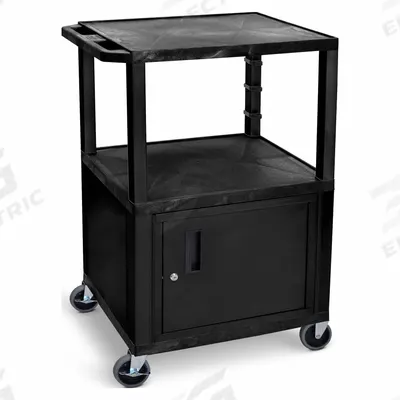 APPROVED VENDOR Audio-Visual Cart: 24 in L x 18 in W, 24 in L x 18 in W 42 1/2 in H, Plastic - AV Carts with Plastic Shelves & Steel Storage Cabinets
