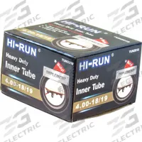 HI-RUN Float implement tire tube: Float Implement, 4.00-18/19 Compatible Tire Size, TR15 (MPN TUN2018). Key specifications — Compatible Tire Size: 4.00-18/19; Brand: HI-RUN.