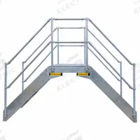 GARLOCK SAFETY SYSTEMS Crossover Bridge: 6 in Platform Ht, Steel, 1,400 lb Load Capacity, Open Grip (MPN 430-414-600). Key specifications — Brand: GARLOCK SAFETY SYSTEMS; Color: Silver; Tread Type: Expanded Metal.