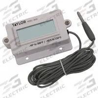 TAYLOR Digital Panel Mount Thermometer: -40°F to 300°F /-40°C to 150°C, 10 ft Probe Lg (MPN 994010). Key specifications — attr1275175: +/-1.8°F Between 14° and 212°F; attr1275180: TAYLOR.