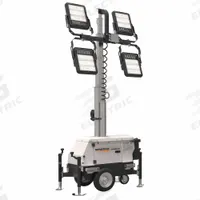 GENERAC Temporary Job Site Light: 139,200 lm Max Brightness, LED, 4 Lamp Heads, 120 V, 960 W Watt (MPN PLT240). Key specifications — Lighting Technology: LED; Operating Voltage: 120 V; Brand: GENERAC.