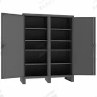 DURHAM MFG Storage Cabinet: 60 in x 24 in x 78 in, 8 Adj Shelves, 2 Doors, Legs, Gray, Assembled (MPN HDDS246078-8S95). Key specifications — Brand: DURHAM MFG; Base Type: Legs; Cabinet Color: Gray; Frame Assembled: Assembled.