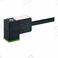 MURRELEKTRONIK Cordset: DIN Form CI Female Right Angle x Bare Wire, 5 m Cable Lg, PUR, Black, 3 Pins (MPN 7000-94021-6360500). Key specifications — Wire Size: 18 AWG; Brand: MURRELEKTRONIK; Cable Jacket Color: Black; IP Rating: IP67.