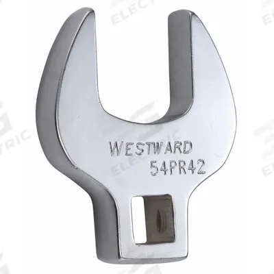 WESTWARD Crowfoot Socket Wrench: Alloy Steel, Chrome, 3/8 in Drive Size - SAE Open End Crowfoot Wrenches