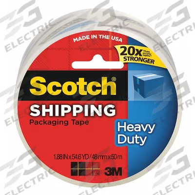 SCOTCH Packaging Tape: 3.1 mil Tape Thick, 1 7/8 in x 54 5/8 yd, 48 mm x 50 m - 2" Crystal Clear Tape