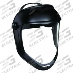 UVEX BY PIP Face Shield: Clear, Uncoated, Dielectric/Reusable, 14 1/4 in Visor Wd, 9 1/2 in Visor Ht (MPN S8500). Key specifications — Headgear Color: Black; Brand: UVEX BY PIP; Visor Material: Polycarbonate; Visor Features: Reusable.