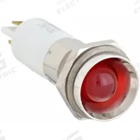 APPROVED VENDOR Protruding Panel Light: 12 mm Panel Mounting Hole Dia, LED, Red, Protruding Head (MPN 24M124). Key specifications — Brand: APPROVED VENDOR; Electrical Connection: 0.11 Male Quick Disconnect.