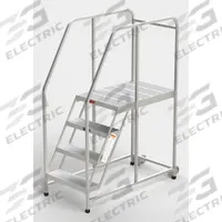 EGA Mobile Work Platform: 3.3 ft Platform Ht - Max, 24 in x 35 in, Aluminum, 300 lb Load Capacity (MPN A007H). Key specifications — Folding: Not Foldable; Mobility: Rolling; Use Location: Indoor; Brand: EGA; Color: Silver; Height Adjustability: Fixed Height; Includes Handrails: Handrails Included; Locking Mechanism: No Locking Mechanism.