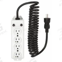 TRIPP LITE Outlet Strip: 4 Outlets, 10 ft Cord Lg, 15 A Current, UL 1363A, White, 5-15P, 2 1/2 in Wd (MPN PS-410-HGOEMCC). Key specifications — Brand: TRIPP LITE; Mounting Style: Keyhole.