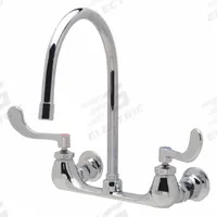 ZURN Gooseneck Kitchen/Bathroom Faucet: Wall, Widespread, Cast Brass, Chrome, 2.2 gpm Flow Rate (MPN Z842C4-XL). Key specifications — Color/Finish: Chrome; Series: AquaSpec®.