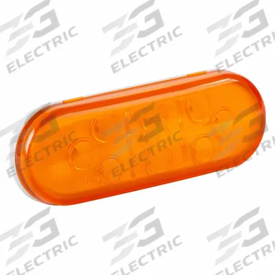 GROTE Stop/Turn/Tail Light: LED, Turn Signal Light, Amber, Oval, 2 5/16 in Overall Ht - Turn Signal Lights