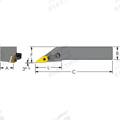 ULTRA-DEX USA Indexable Turning and Profiling Tool Holder: MVJNL 20-4D (MPN 974-000-281) - Indexable Turning & Profiling Toolholders
