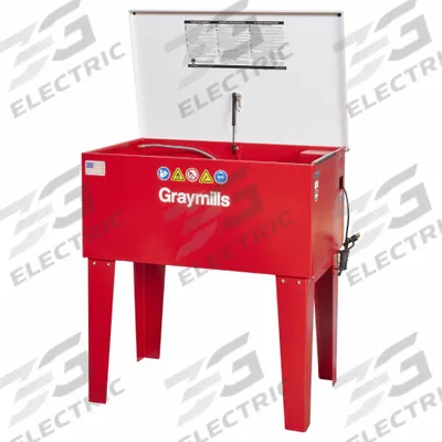 GRAYMILLS Solvent Parts Washer: For Solvent-Based Solution Base Type, Soak, Steel - Base-Mounted Parts Washers