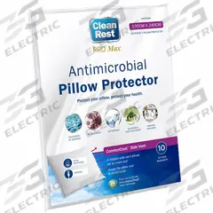 CLEANREST Pillow Protector: Queen, 28 in Overall Lg, 20 in Overall Wd, White, Polyester, Zipper Grip (MPN 845168015547). Key specifications — Brand: CLEANREST; Material: Polyester.