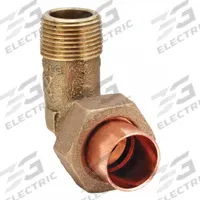 NIBCO Sweat Fitting Elbow: 1/2 in CTS x 1/2 in Pipe, Cup x MNPT, Bronze (MPN 707-4-6-LF 1/2)